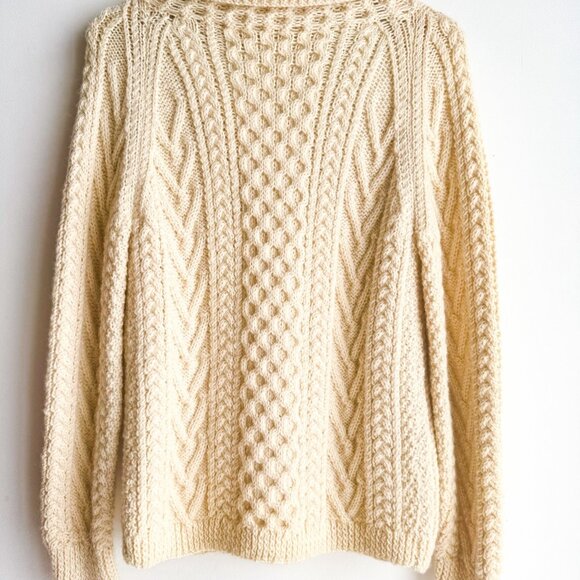 Vintage Wool Fisherman Cardigan Sweater S/M - Picture 7 of 7